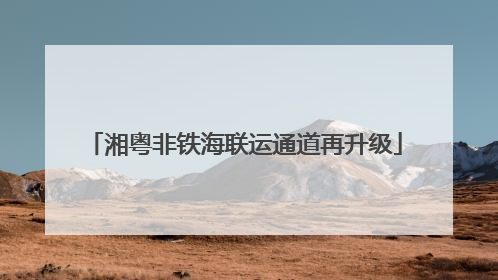 湘粤非铁海联运通道再升级