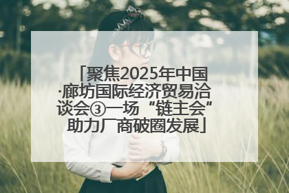 聚焦2025年中国·廊坊国际经济贸易洽谈会③一场“链主会” 助力厂商破圈发展