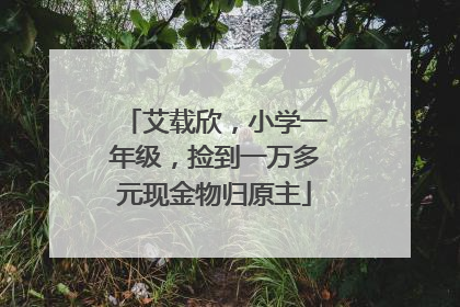 艾载欣，小学一年级，捡到一万多元现金物归原主