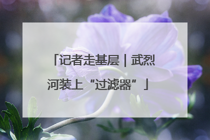 记者走基层｜武烈河装上“过滤器”