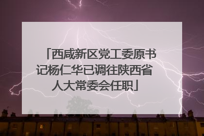 西咸新区党工委原书记杨仁华已调往陕西省人大常委会任职