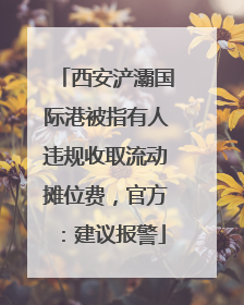 西安浐灞国际港被指有人违规收取流动摊位费，官方：建议报警
