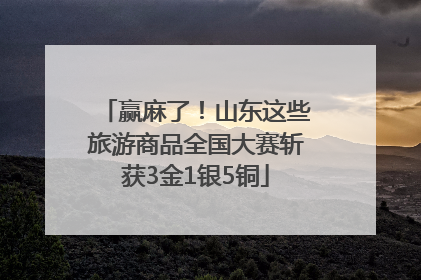 赢麻了！山东这些旅游商品全国大赛斩获3金1银5铜