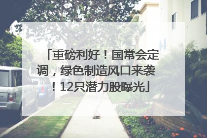 重磅利好！国常会定调，绿色制造风口来袭！12只潜力股曝光