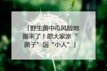 野生菌中毒风险地图来了！愿大家亲“菌子”远“小人”