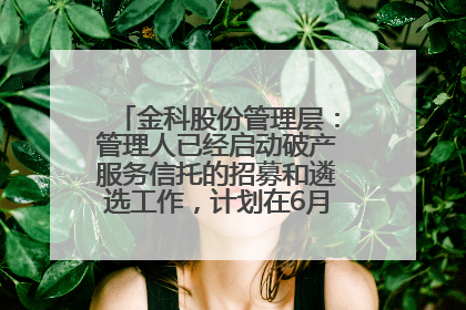 金科股份管理层：管理人已经启动破产服务信托的招募和遴选工作，计划在6月初召开评审会