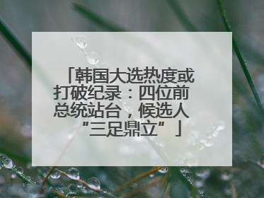 韩国大选热度或打破纪录：四位前总统站台，候选人“三足鼎立”