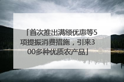 首次推出满额优惠等5项提振消费措施，引来300多种优质农产品