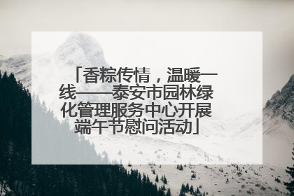 香粽传情，温暖一线——泰安市园林绿化管理服务中心开展端午节慰问活动