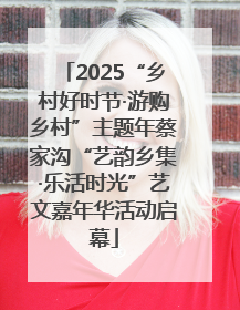 2025“乡村好时节·游购乡村”主题年蔡家沟“艺韵乡集·乐活时光”艺文嘉年华活动启幕