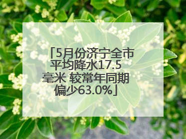 5月份济宁全市平均降水17.5毫米 较常年同期偏少63.0%